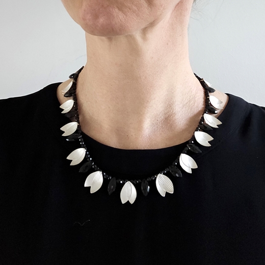 midnight snowdrop necklace on