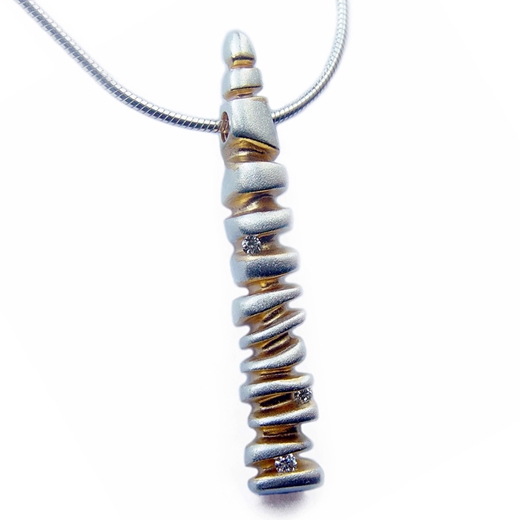 Jewelled pebble stack pendant