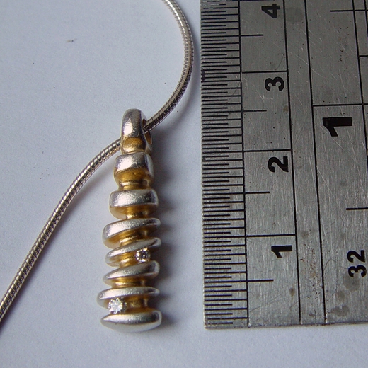 Small Jewelled Pebble Stack Pendant