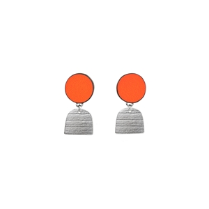 orange tiny stripe earrings