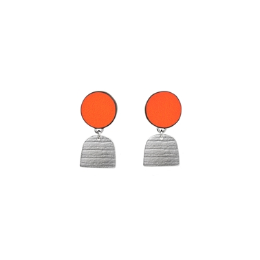 orange tiny stripe earrings