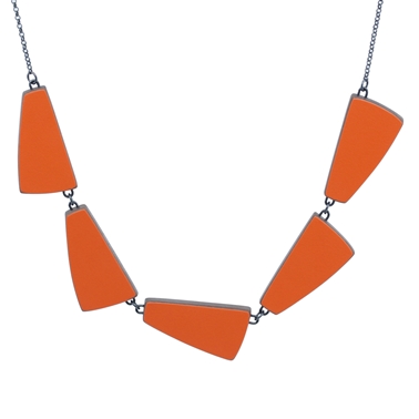 orange five part flight necklace