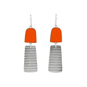 orange minimalist stripe earrings