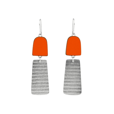 orange minimalist stripe earrings