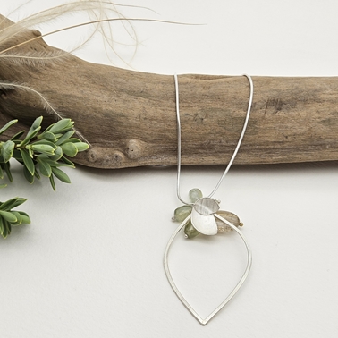 orchid leaf and loop pendant