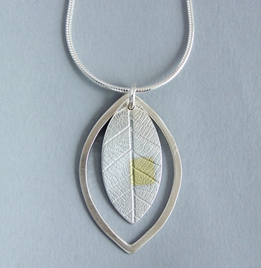leaf in leaf pendant