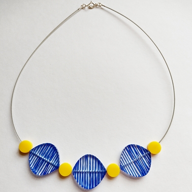 blue and yellow Petal Dot necklace