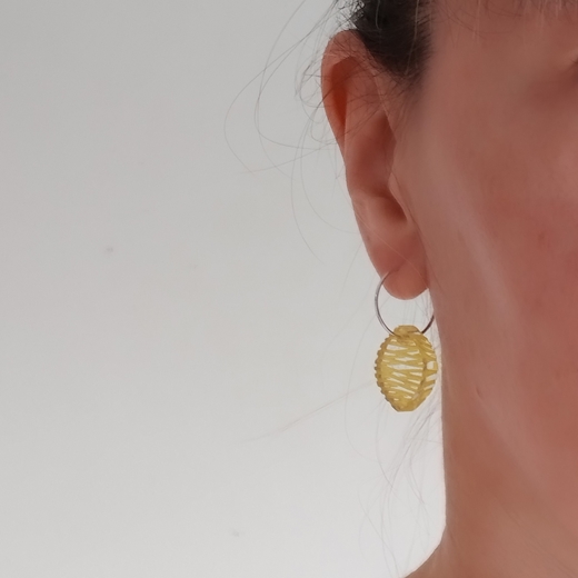 Petal Hoop earrings worn