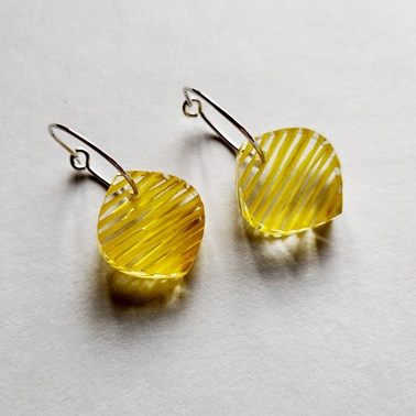 yellow Petal Hoop earrings