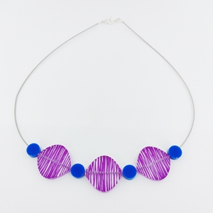 petal dot necklace purple and blue