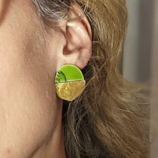 Petri split earring worn