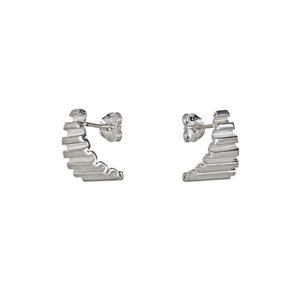 Pharaos Lined Triangle Studs Silver