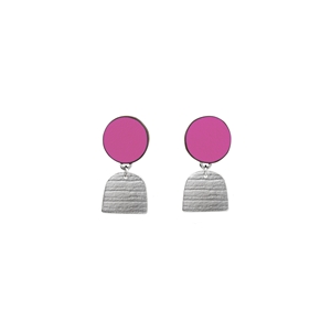 Pink tiny stripe earrings