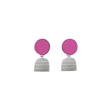 Pink tiny stripe earrings