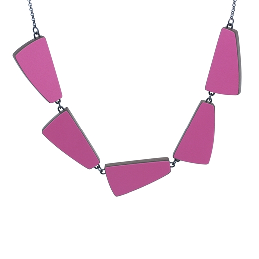 pink five part flight necklace