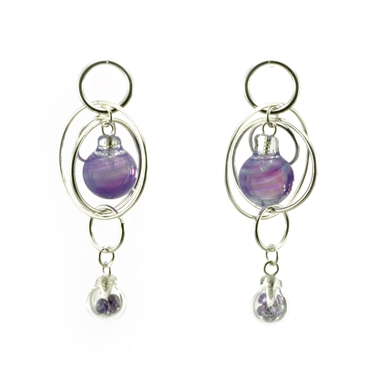 Purple Double Bubble Earrings
