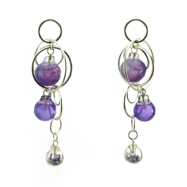 Purple Triple Bubble Earrings