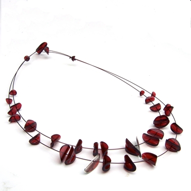Red double strand necklace