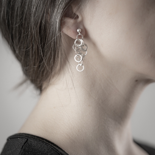 Redpath earrings silver 4cm on ear