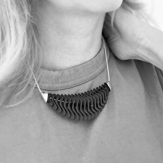 Ripple Pendant Necklace worn