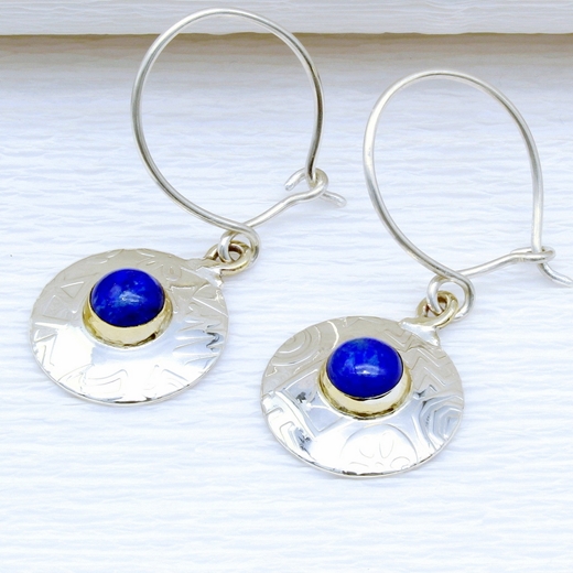 Round earrings, lapis, 6