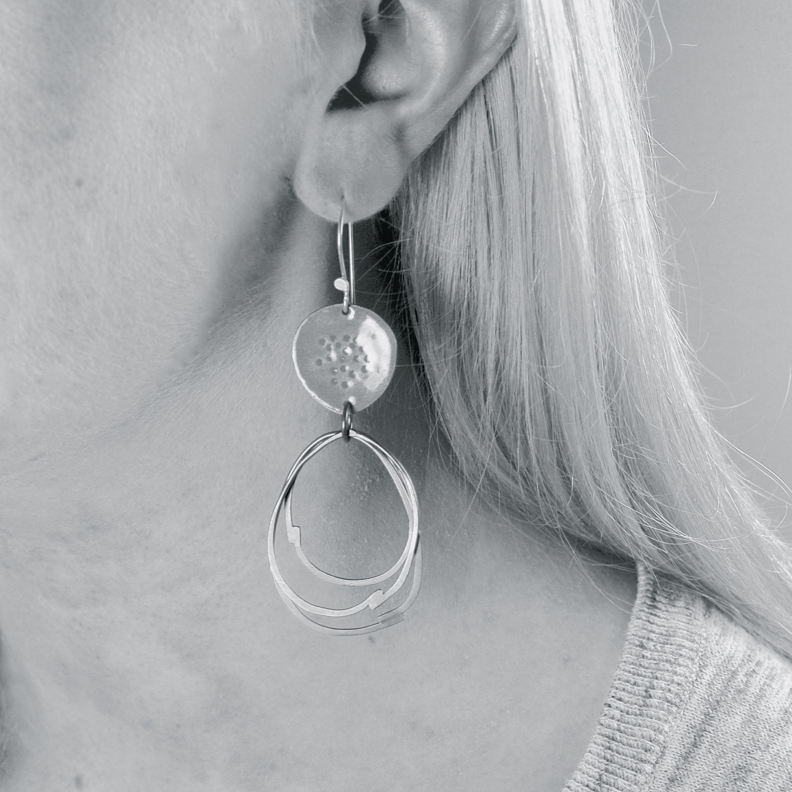 Flotsam series earrings with loops, burnt orange | Contemporary ...