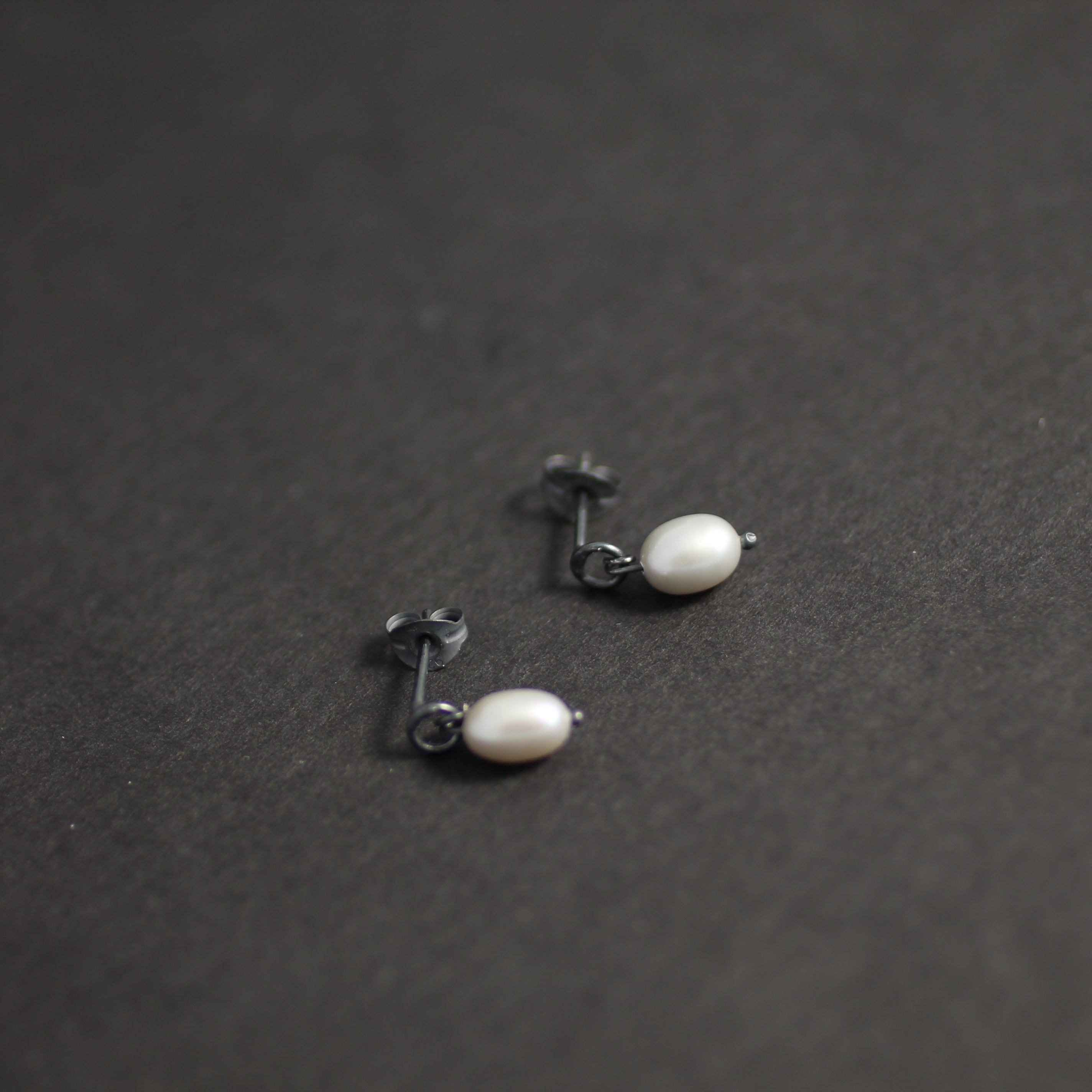 Grey Pearl Studs | Contemporary Earrings by contemporary jewellery ...