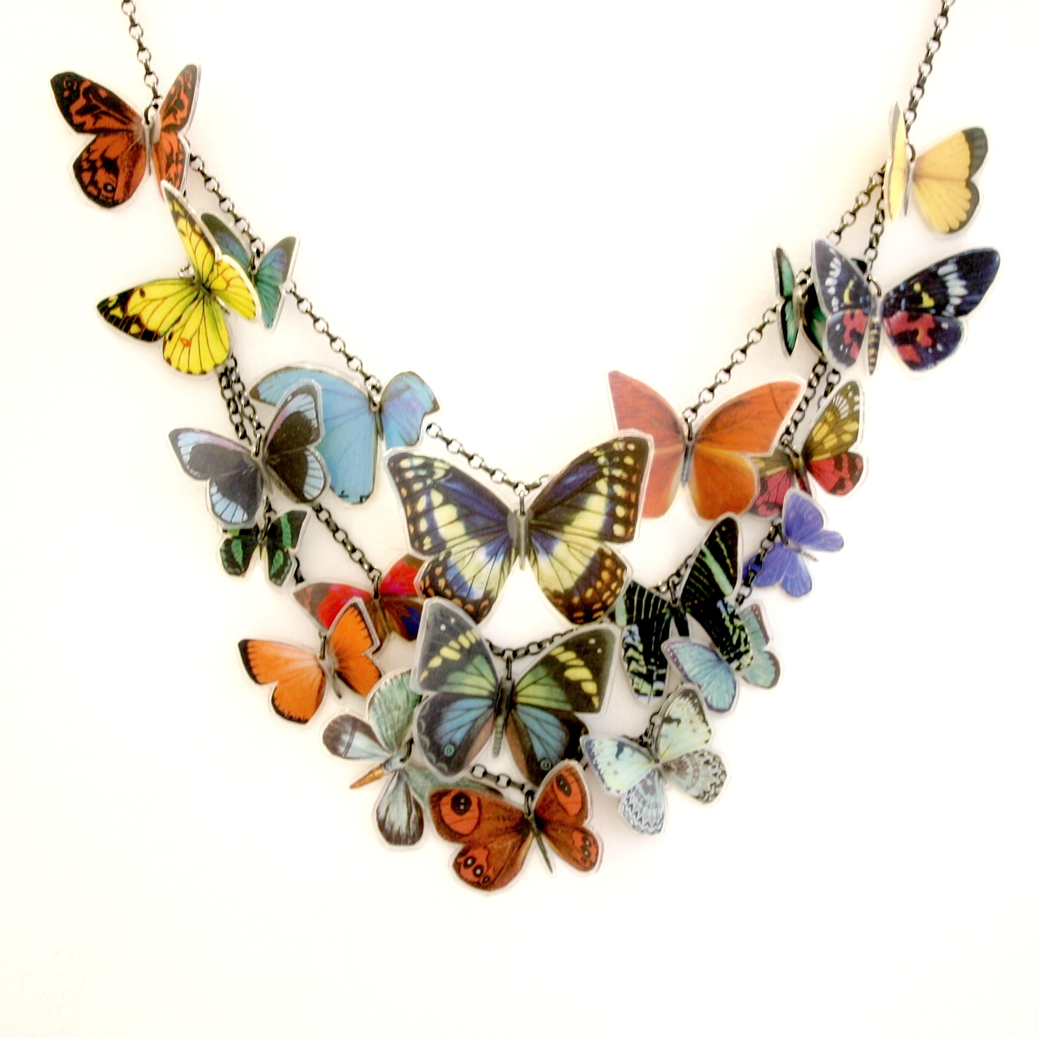 Multi Butterfly Necklace | Contemporary Necklaces / Pendants by ...
