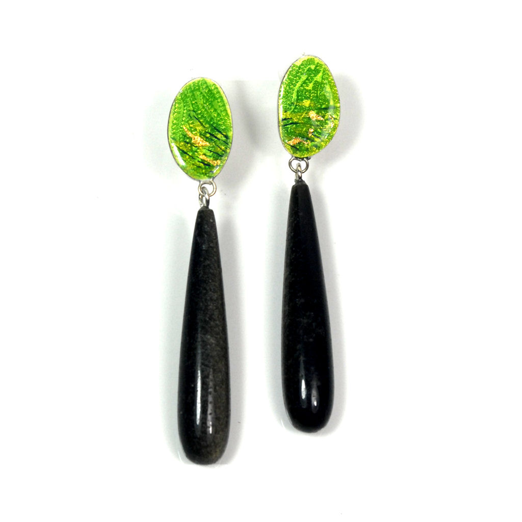Petri obsidian earrings | Contemporary Earrings by Miranda Sharpe ...