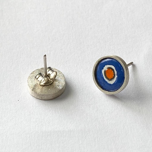 Coloured Circle studs - back