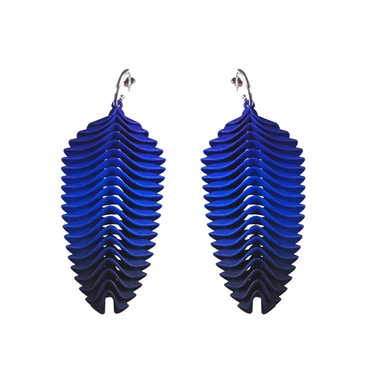 Statement Feather Drops - Blue