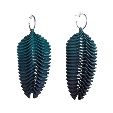 Statement Feather Earrings - Green