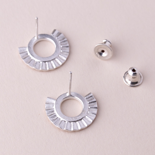 Sunray Earrings Fairmined Silver by Clara Breen