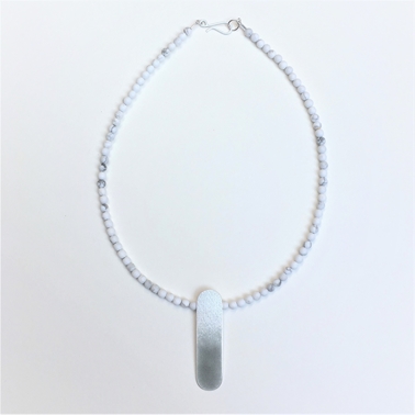 Violet grey long shape necklace