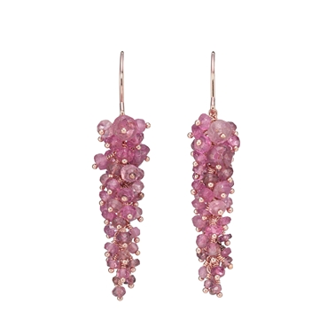 Pink Tourmaline wisteria earrings
